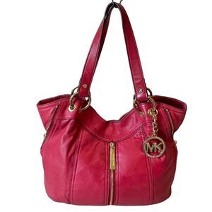 Michael Kors Limited Edition Red Leather Lambskin Satchel Bag